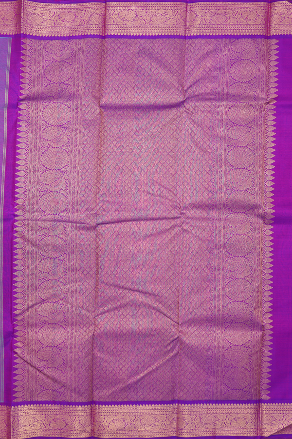 Kanchipuram Silk Saree In Mint Green With Zari Buttas