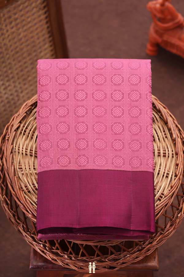 Kanchipuram Silk Saree In Mulberry With Jacquard Pattern