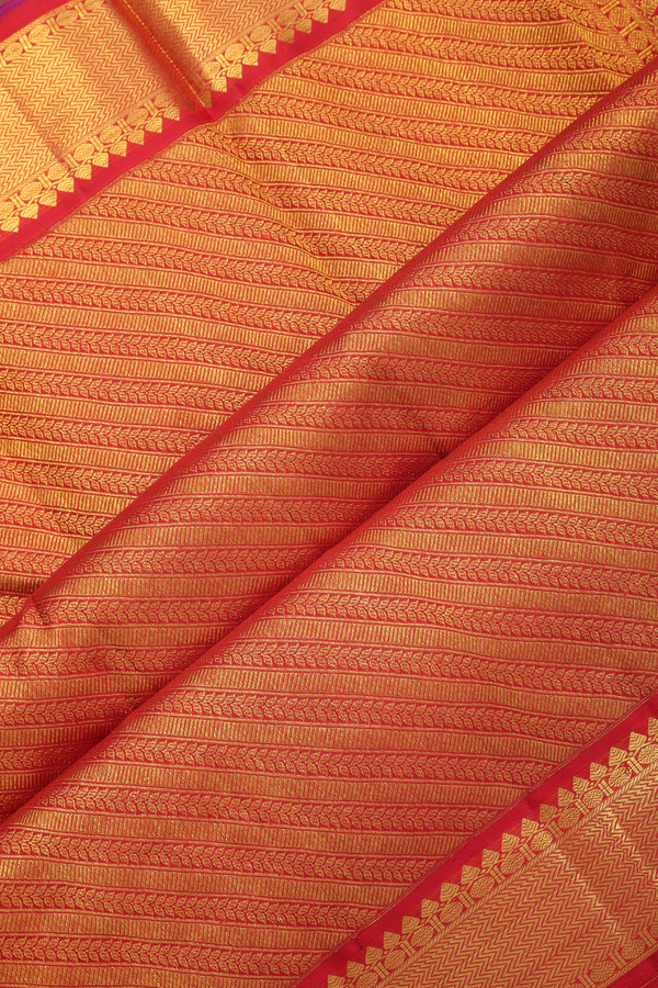 Kanchipuram Silk Saree In Multicolor Along Checks With Buttas