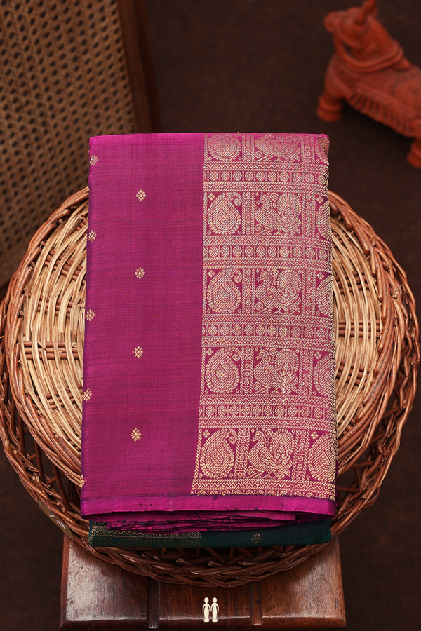 Kanchipuram Silk Saree In Multicolor With Allover Design