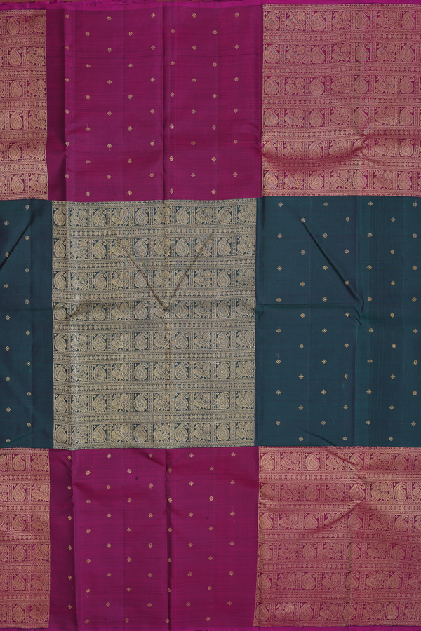 Kanchipuram Silk Saree In Multicolor With Allover Design