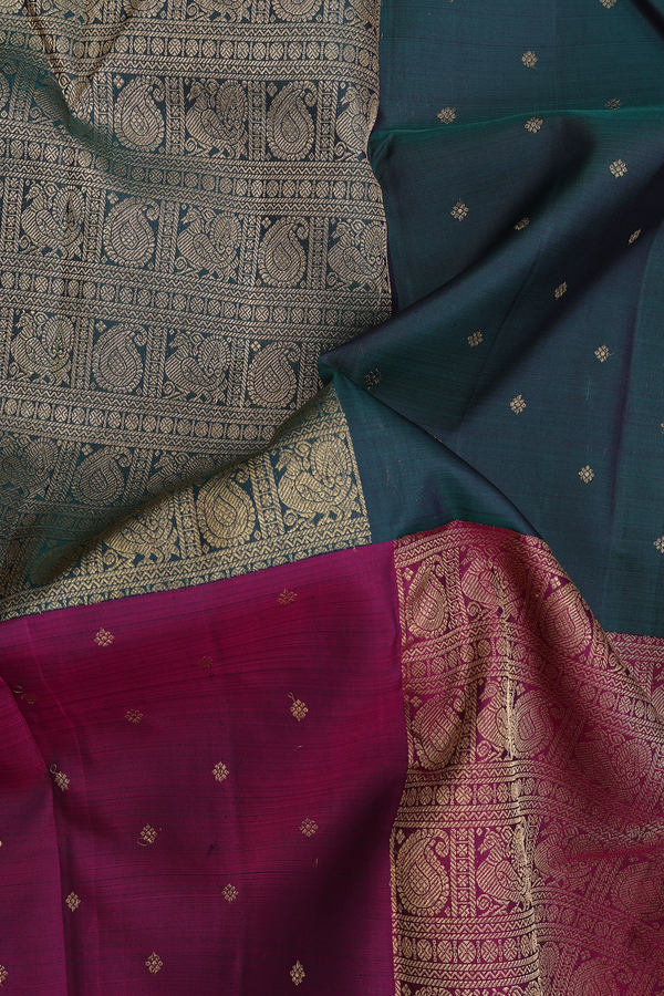 Kanchipuram Silk Saree In Multicolor With Allover Design