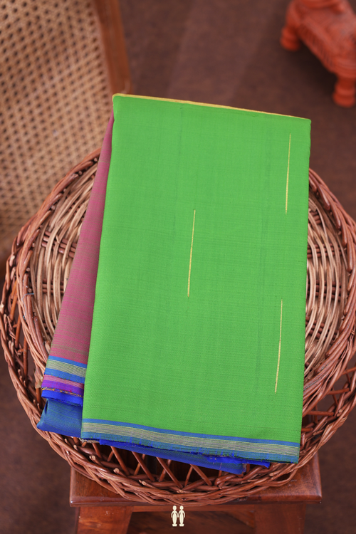 Kanchipuram Silk Saree In Multicolor With Checks Design
