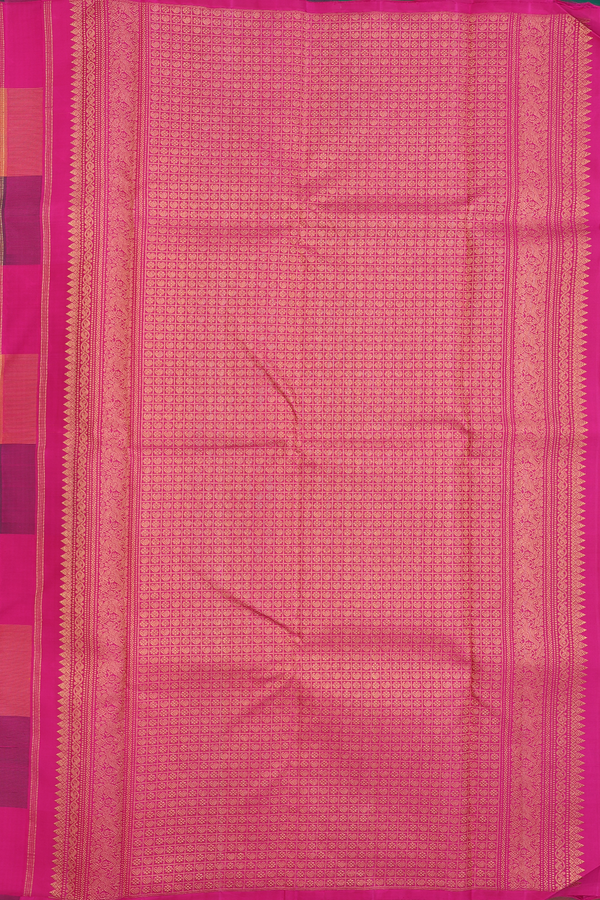 Kanchipuram Silk Saree In Multicolor With Checks Design
