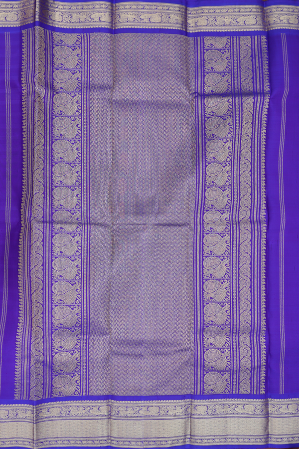 Kanchipuram Silk Saree In Multicolor With Checks Design