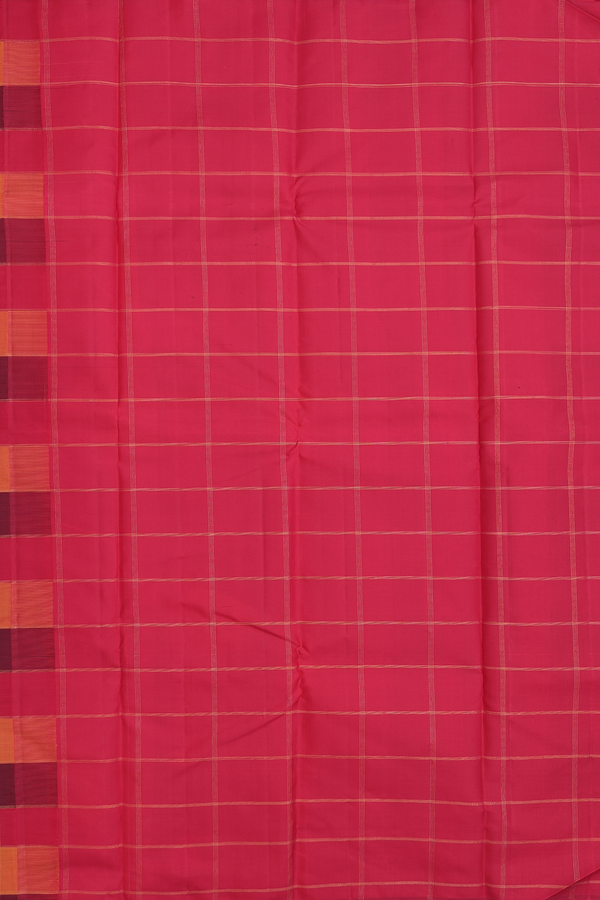 Kanchipuram Silk Saree In Multicolor With Checks Design