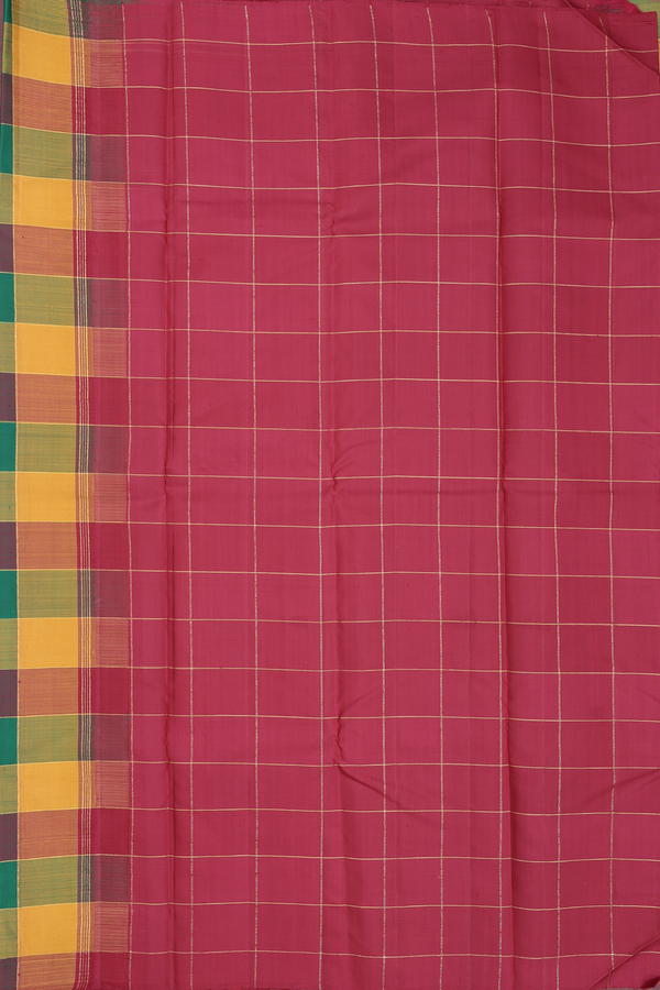 Kanchipuram Silk Saree In Multicolor With Checks Design
