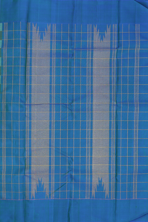 Kanchipuram Silk Saree In Multicolor With Checks Design