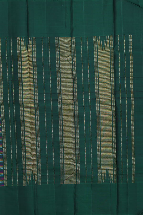 Kanchipuram Silk Saree In Multicolor With Checks Design