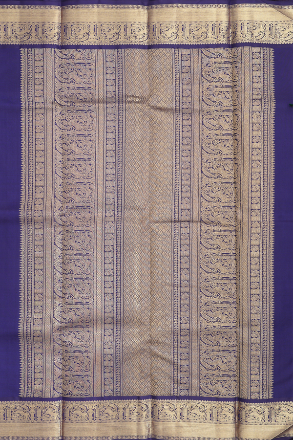 Kanchipuram Silk Saree In Multicolor With Checks Design