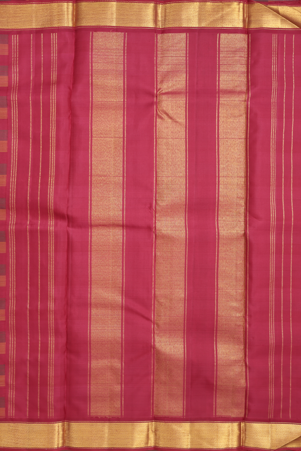 Kanchipuram Silk Saree In Multicolor With Checks Design