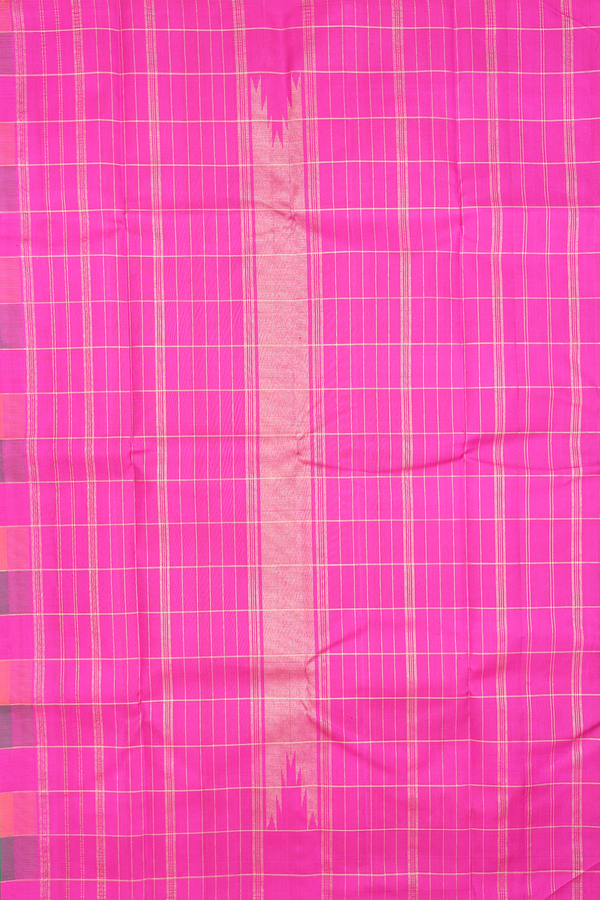 Kanchipuram Silk Saree In Multicolor With Checks Design