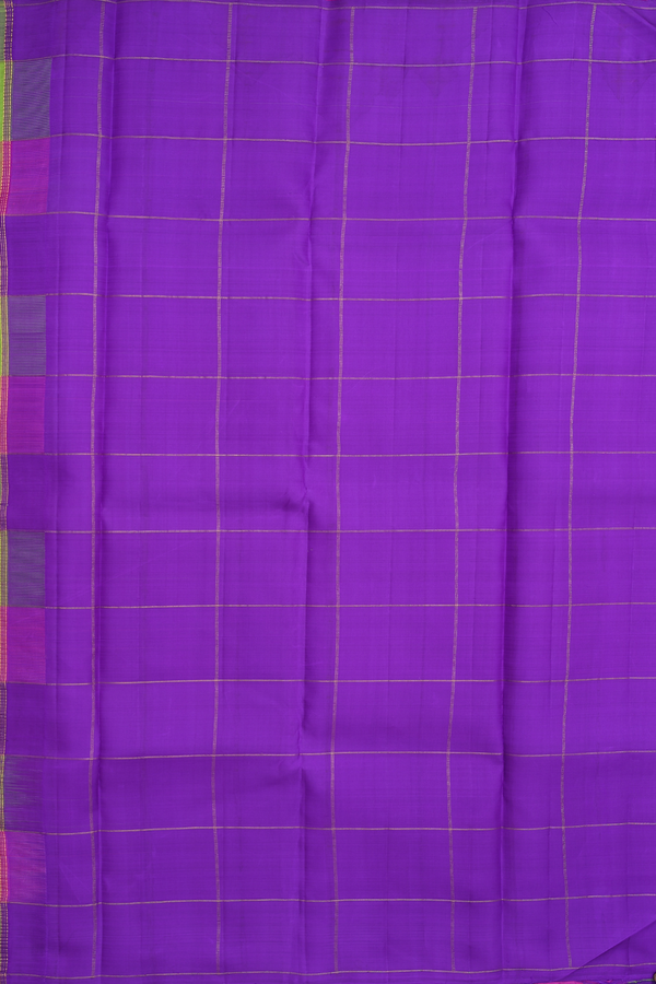 Kanchipuram Silk Saree In Multicolor With Checks Design