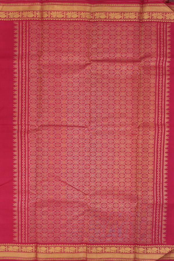 Kanchipuram Silk Saree In Multicolor With Checks Design