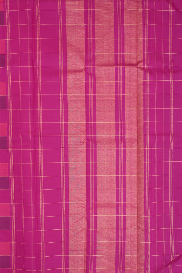 Kanchipuram Silk Saree In Multicolor With Checks Design