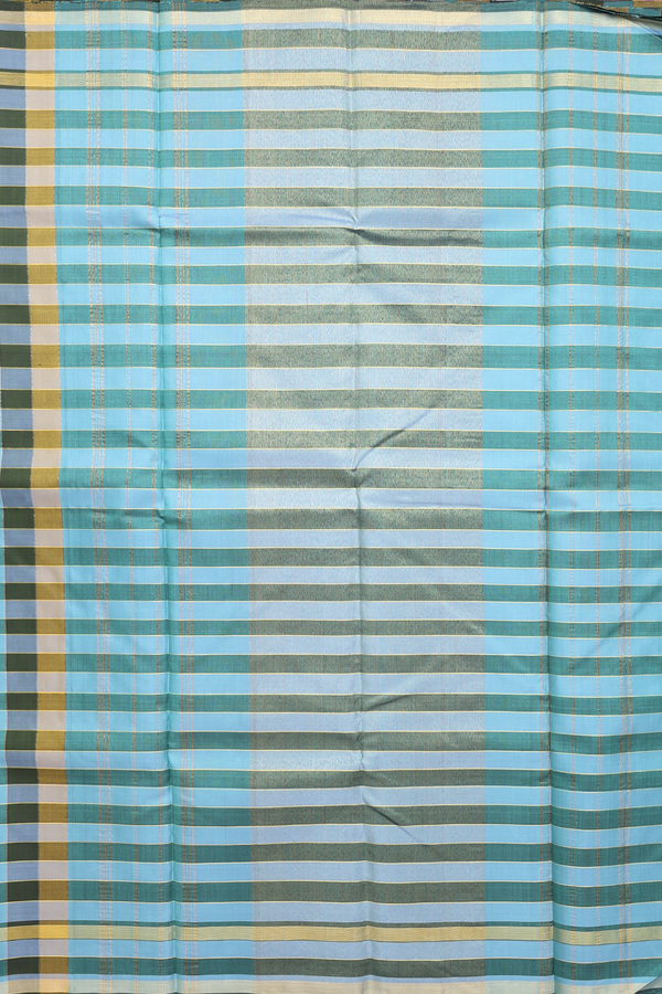 Kanchipuram Silk Saree In Multicolor With Checks Design