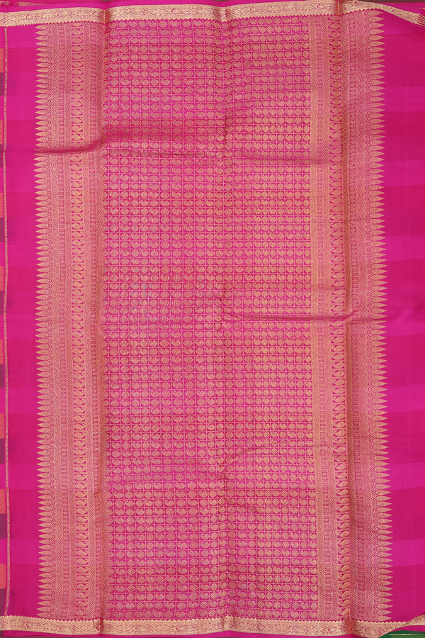 Kanchipuram Silk Saree In Multicolor With Checks Design