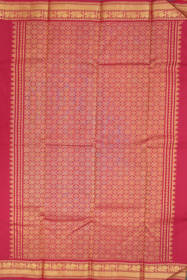 Kanchipuram Silk Saree In Multicolor With Checks Design