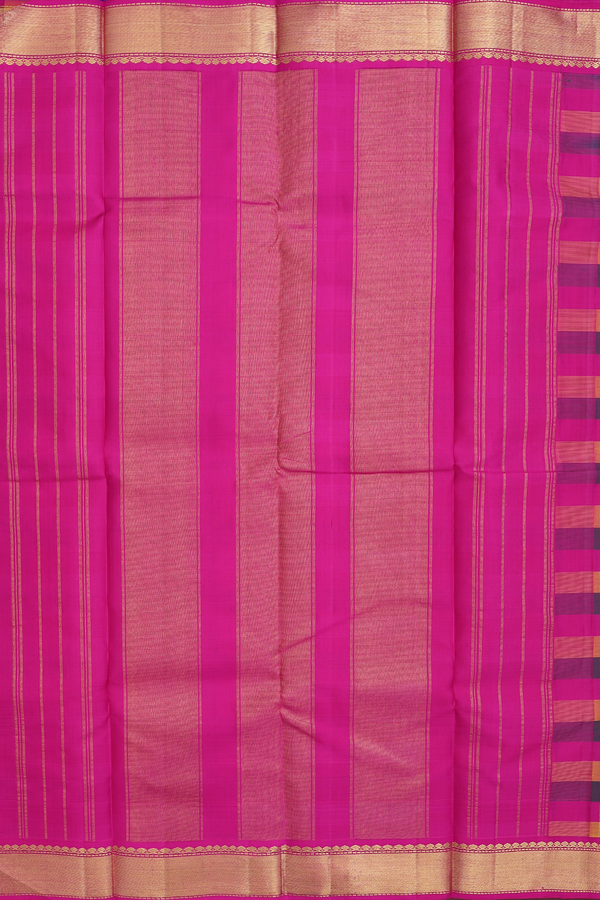 Kanchipuram Silk Saree In Multicolor With Checks Design