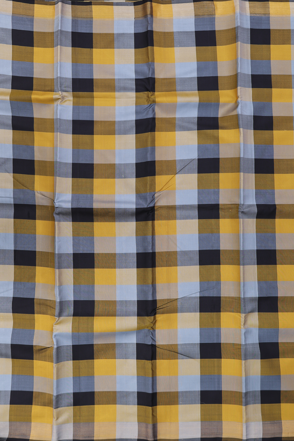 Kanchipuram Silk Saree In Multicolor With Checks Design