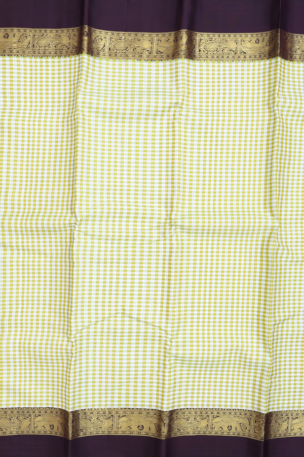 Kanchipuram Silk Saree In Multicolor With Checks Design