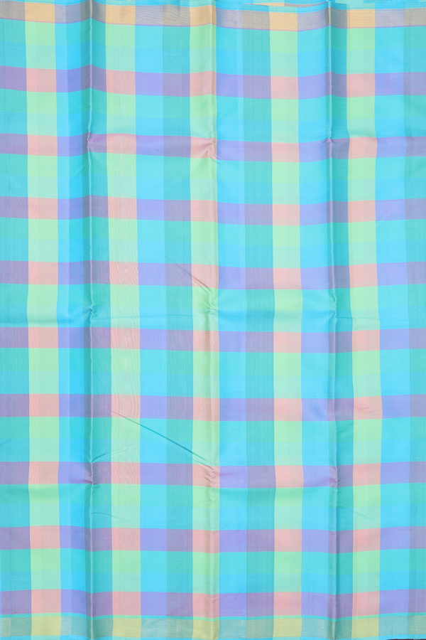 Kanchipuram Silk Saree In Multicolor With Checks Design