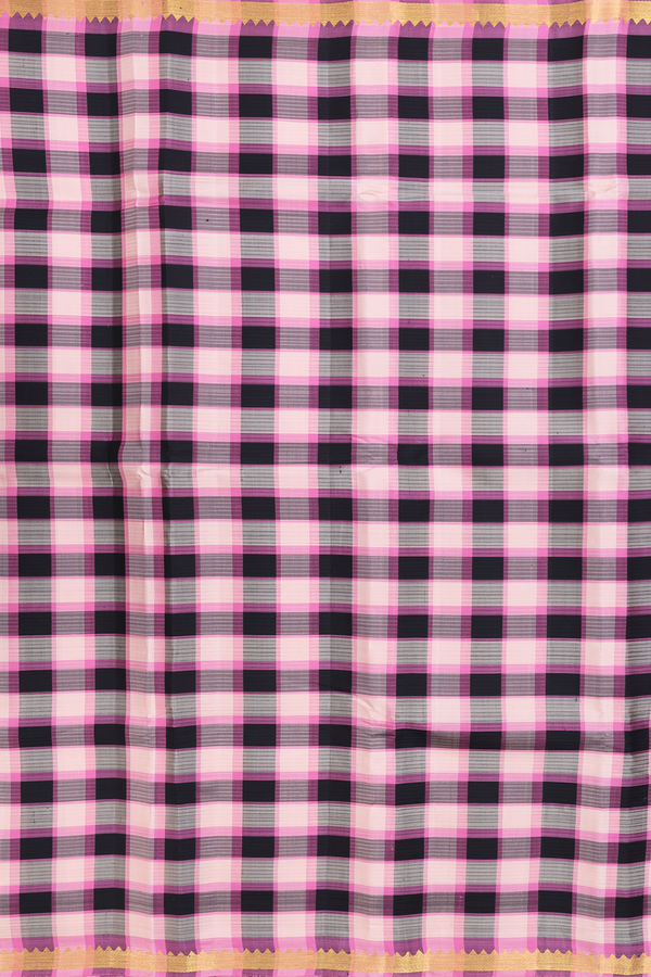 Kanchipuram Silk Saree In Multicolor With Checks Design