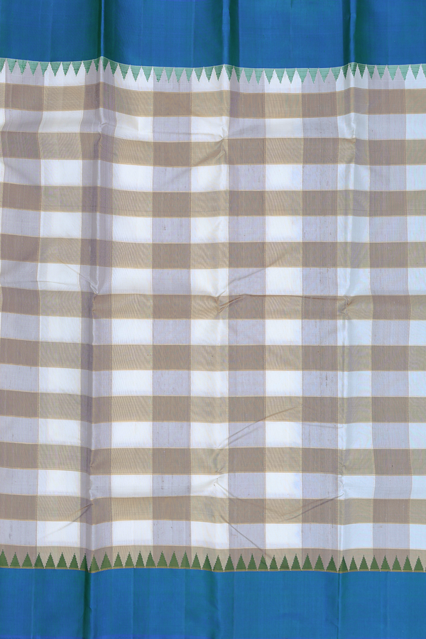 Kanchipuram Silk Saree In Multicolor With Checks Design