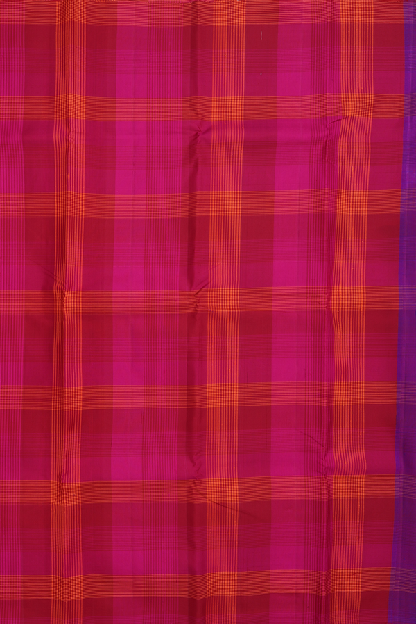Kanchipuram Silk Saree In Multicolor With Checks Design
