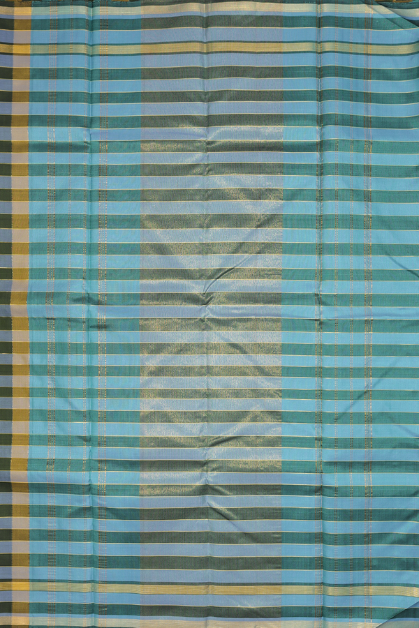 Kanchipuram Silk Saree In Multicolor With Checks Design