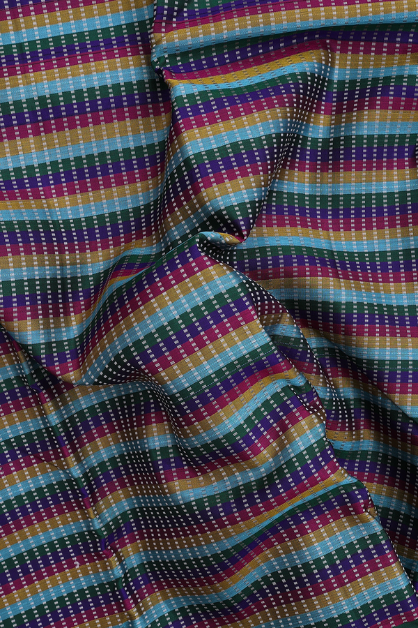 Kanchipuram Silk Saree In Multicolor With Checks Design
