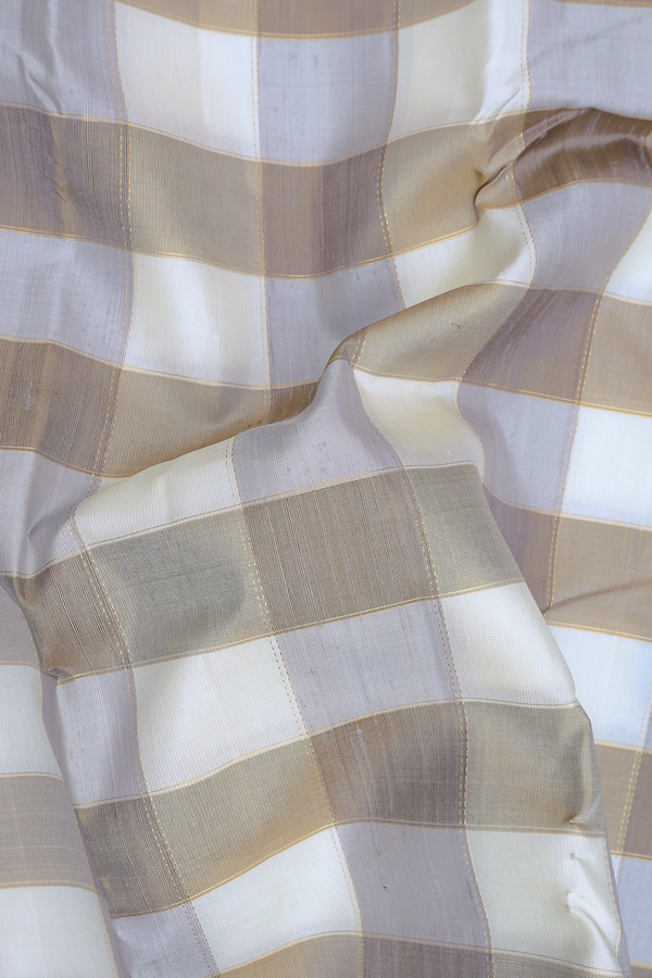 Kanchipuram Silk Saree In Multicolor With Checks Design