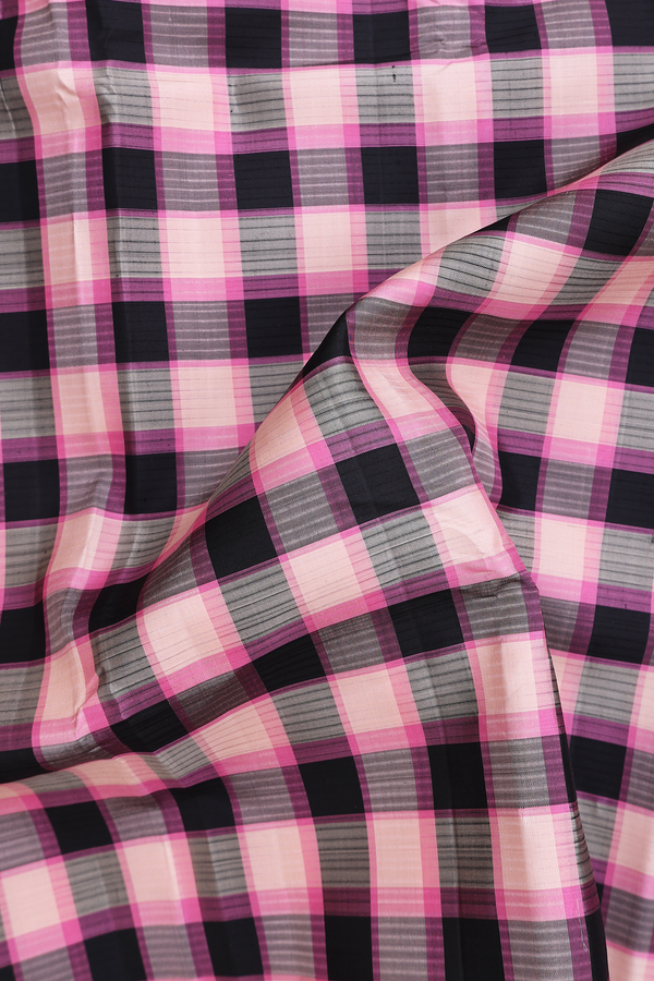 Kanchipuram Silk Saree In Multicolor With Checks Design