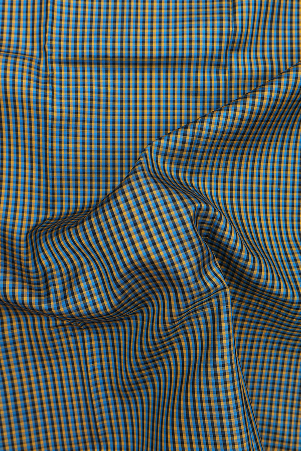 Kanchipuram Silk Saree In Multicolor With Checks Design