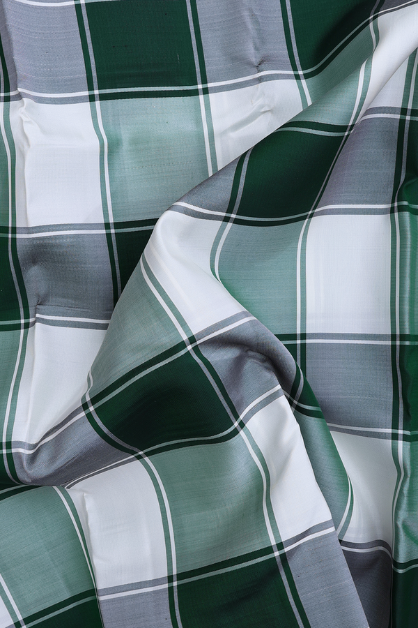 Kanchipuram Silk Saree In Multicolor With Checks Design