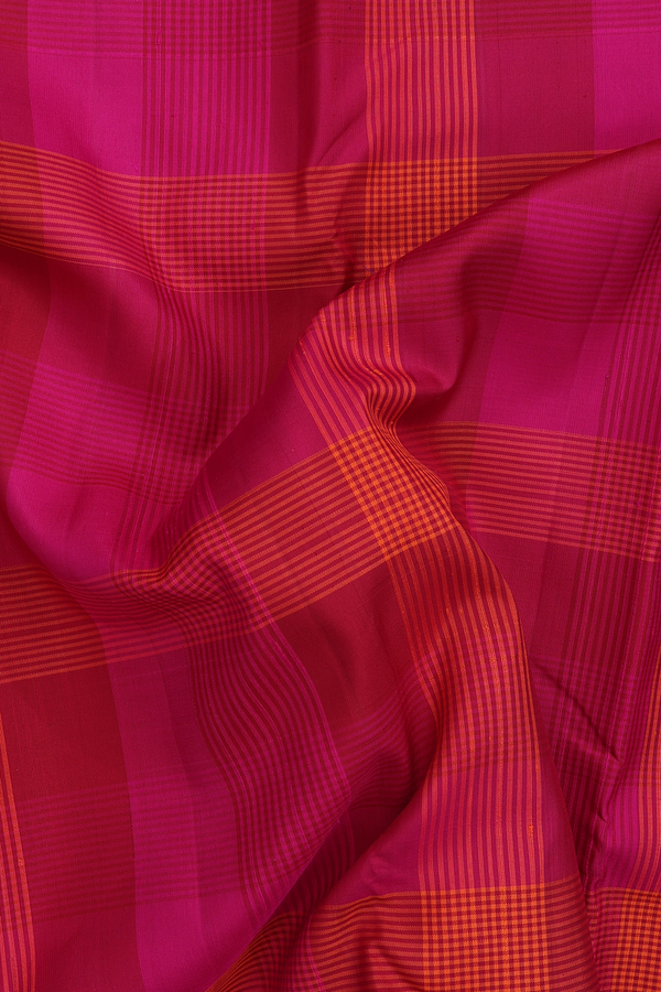 Kanchipuram Silk Saree In Multicolor With Checks Design