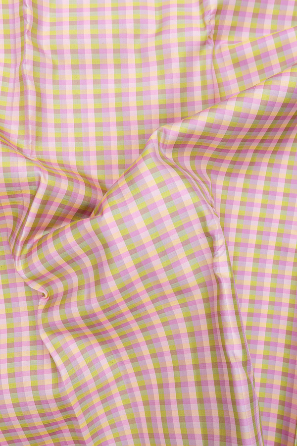 Kanchipuram Silk Saree In Multicolor With Checks Design