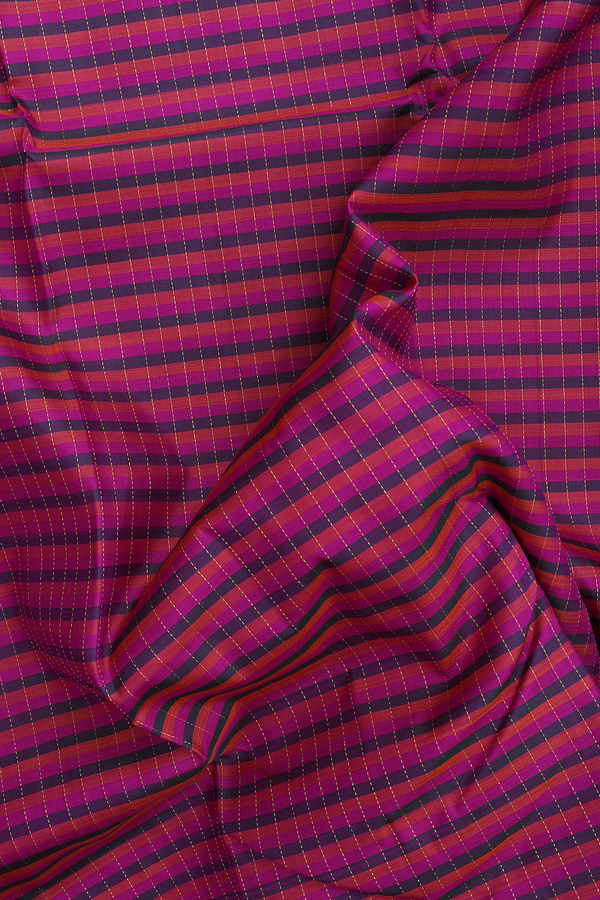 Kanchipuram Silk Saree In Multicolor With Checks Design