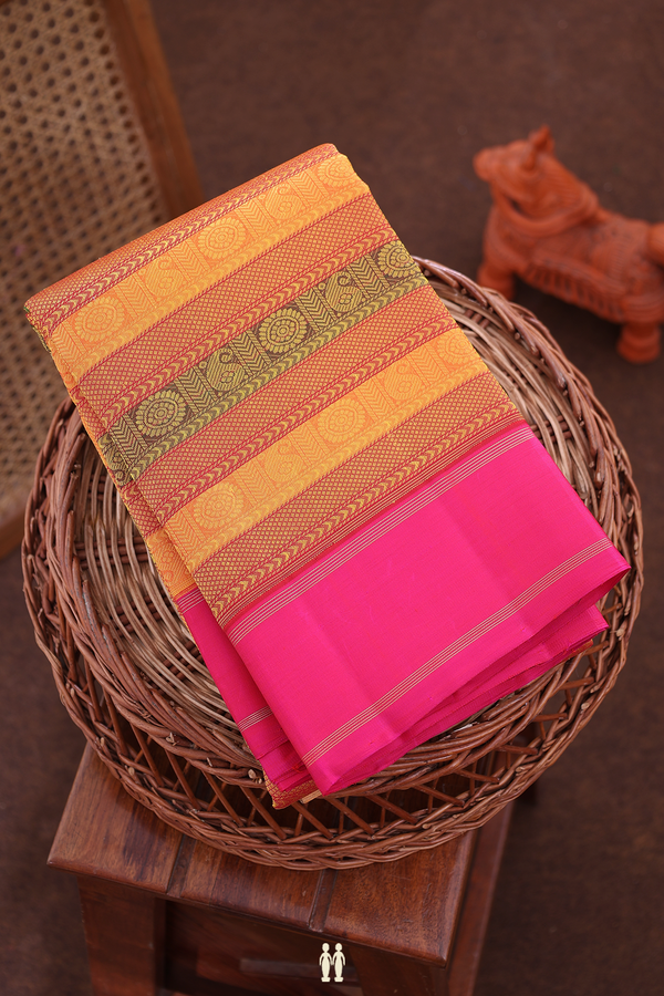 Kanchipuram Silk Saree In Multicolor With Jacquard Pattern