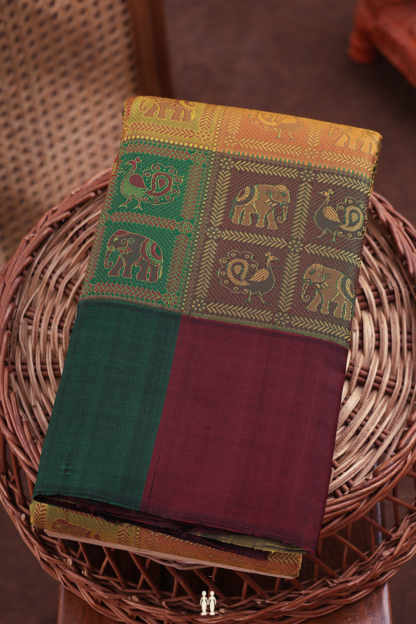 Kanchipuram Silk Saree In Multicolor With Jacquard Pattern