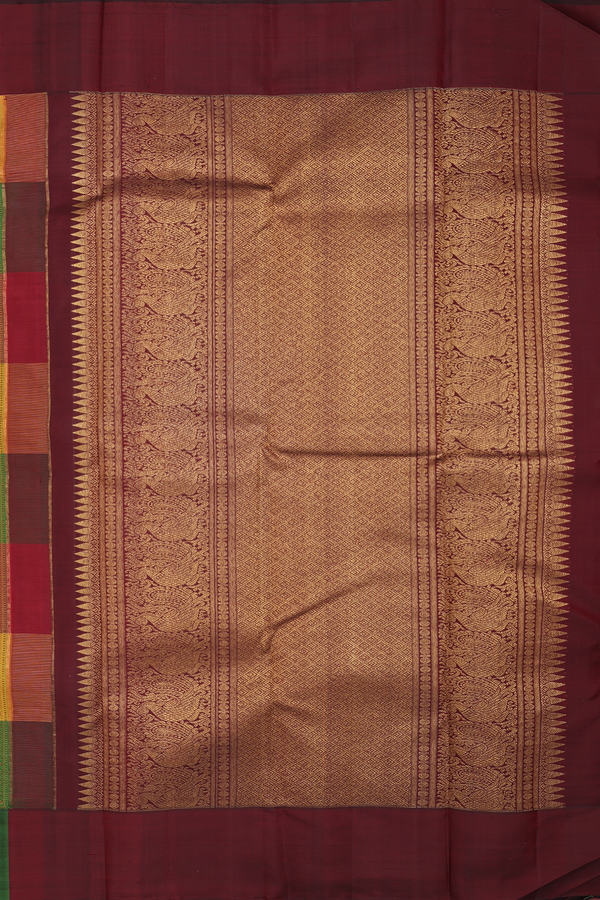 Kanchipuram Silk Saree In Multicolor With Jacquard Pattern