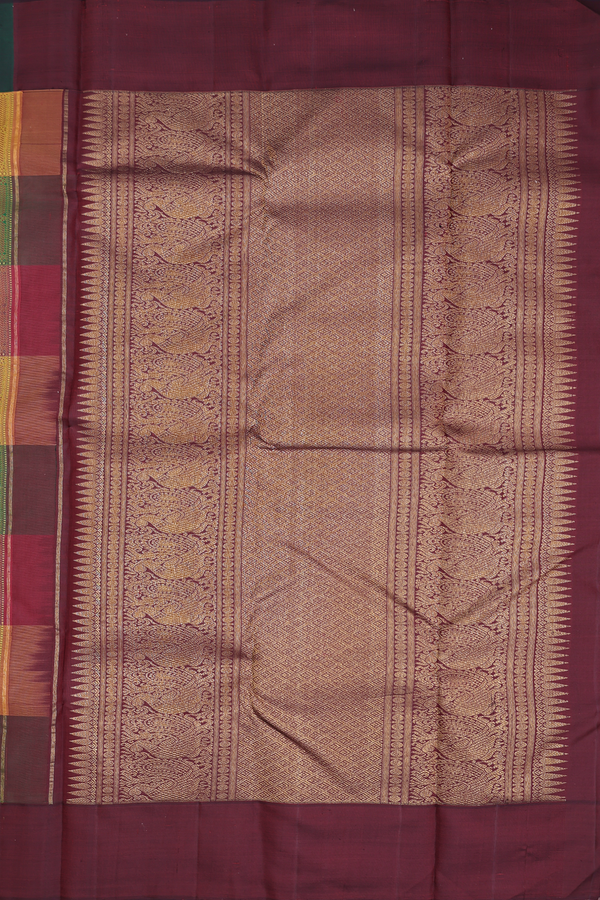 Kanchipuram Silk Saree In Multicolor With Jacquard Pattern
