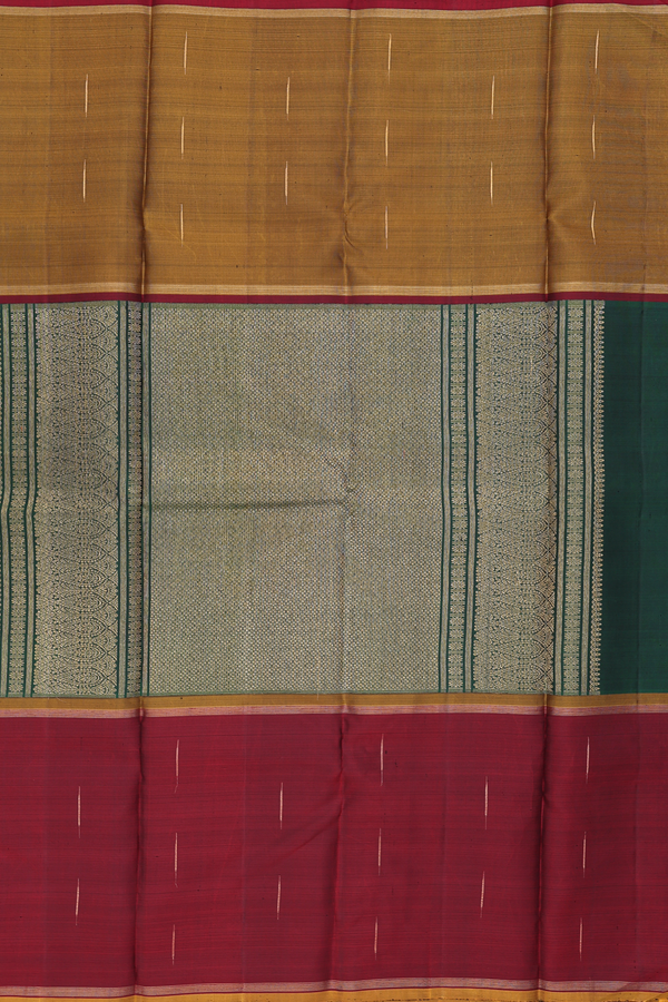 Kanchipuram Silk Saree In Multicolor With Muppagam Design