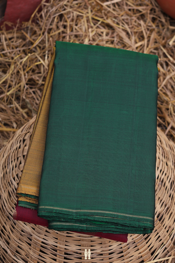 Kanchipuram Silk Saree In Multicolor With Muppagam Design