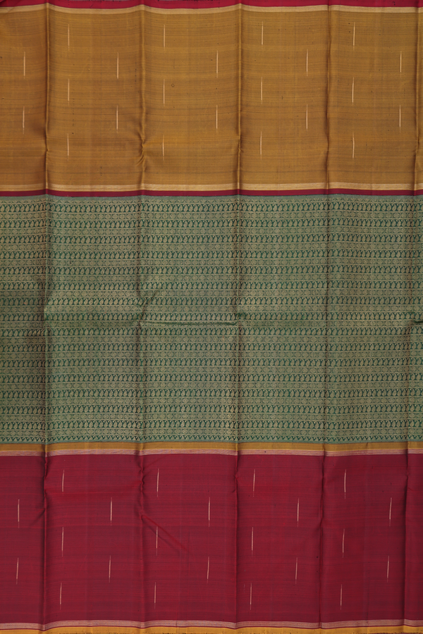 Kanchipuram Silk Saree In Multicolor With Muppagam Design