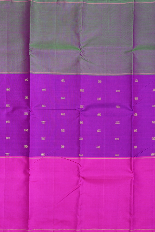 Kanchipuram Silk Saree In Multicolor With Muppagam Design
