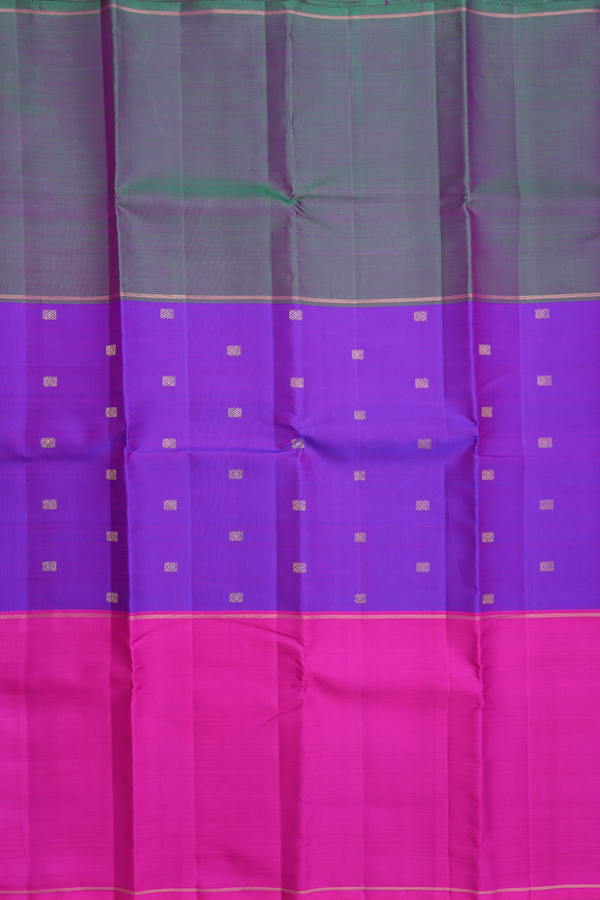 Kanchipuram Silk Saree In Multicolor With Muppagam Design