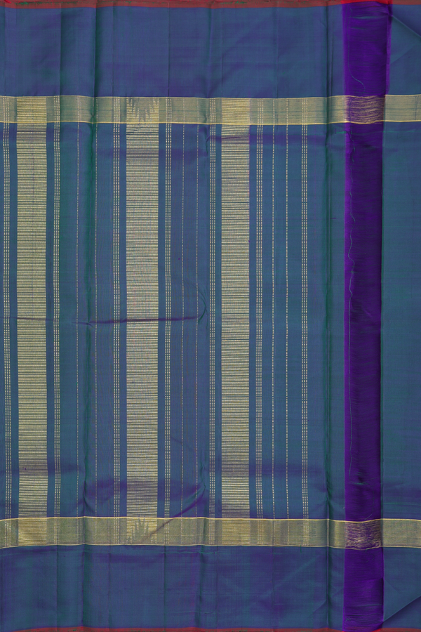 Kanchipuram Silk Saree In Multicolor With Stripes Design