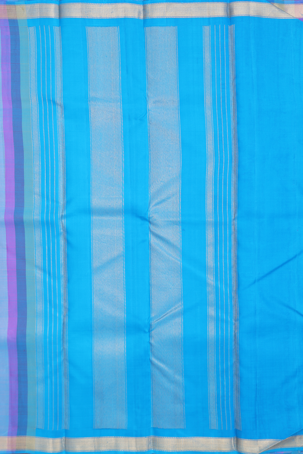 Kanchipuram Silk Saree In Multicolor With Stripes Design
