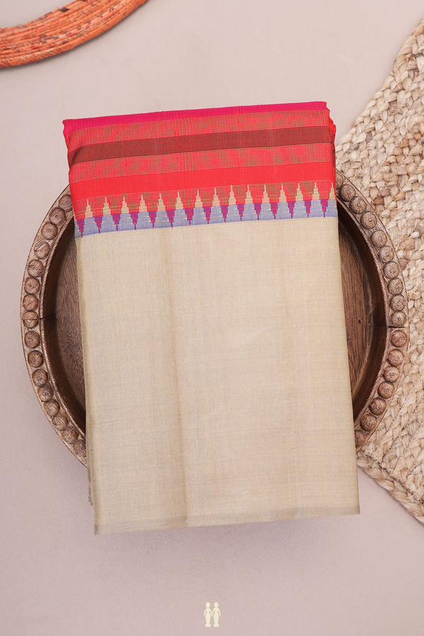 Kanchipuram Silk Saree In Multicolor With Stripes Design